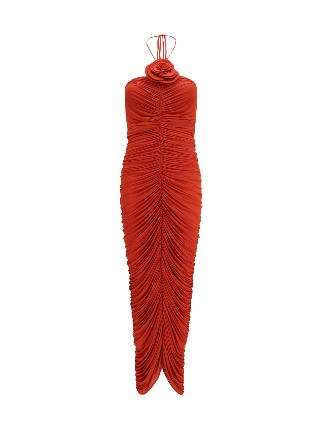 MAGDA BUTRYM 38 halterneck dress with floral ruching