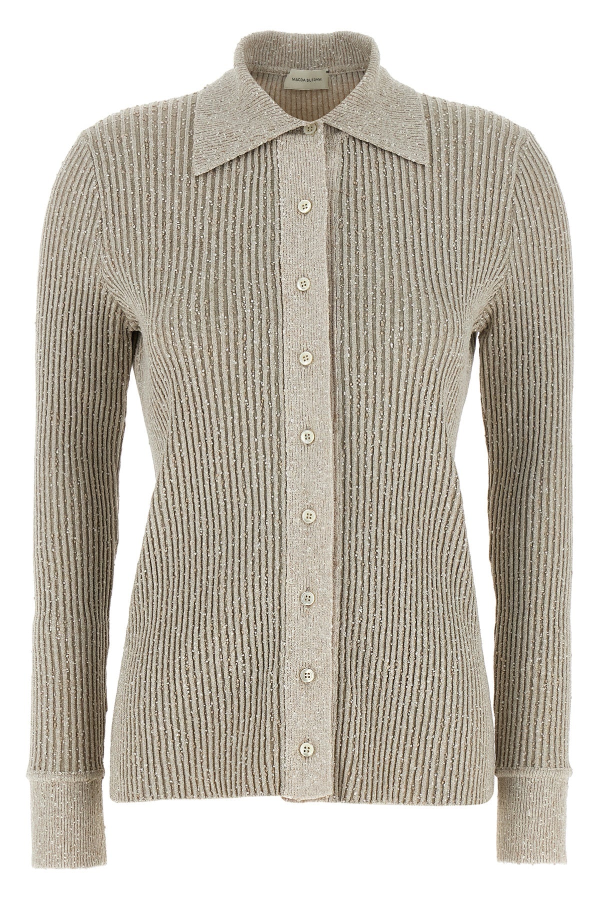 21 ribbed viscose knit cardigan