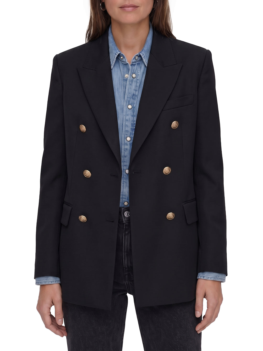 GOLDEN GOOSE 38 double-breasted blazer in wool gabardine