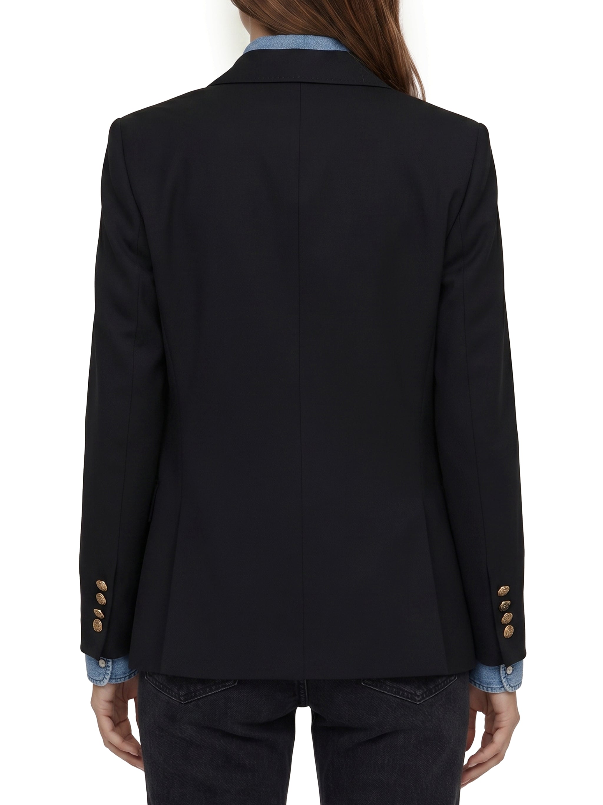 double-breasted blazer in wool gabardine