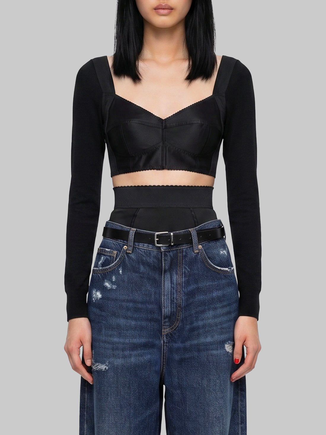DOLCE&amp;GABBANA 40 top bustier in satin