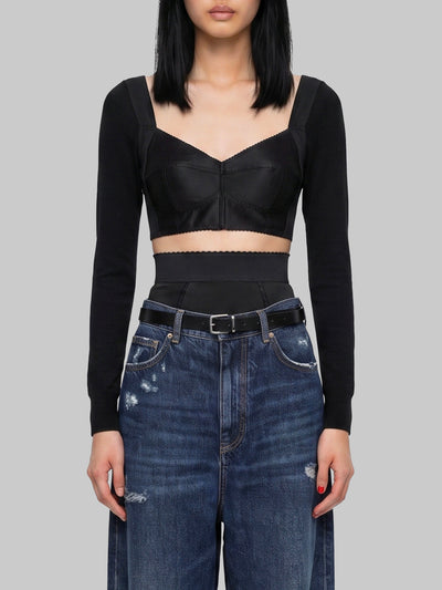 top bustier in satin