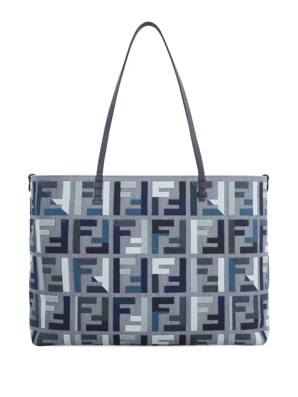 Fendi Roll Large Canvas Shopper With Ff Embroidery