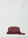 burgundy lambskin shoulder bag