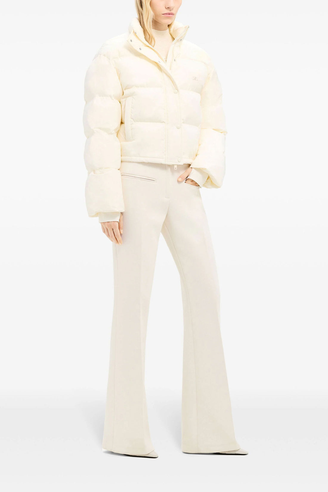 COURRÈGES XS ac cropped puffer jacket in padded nylon