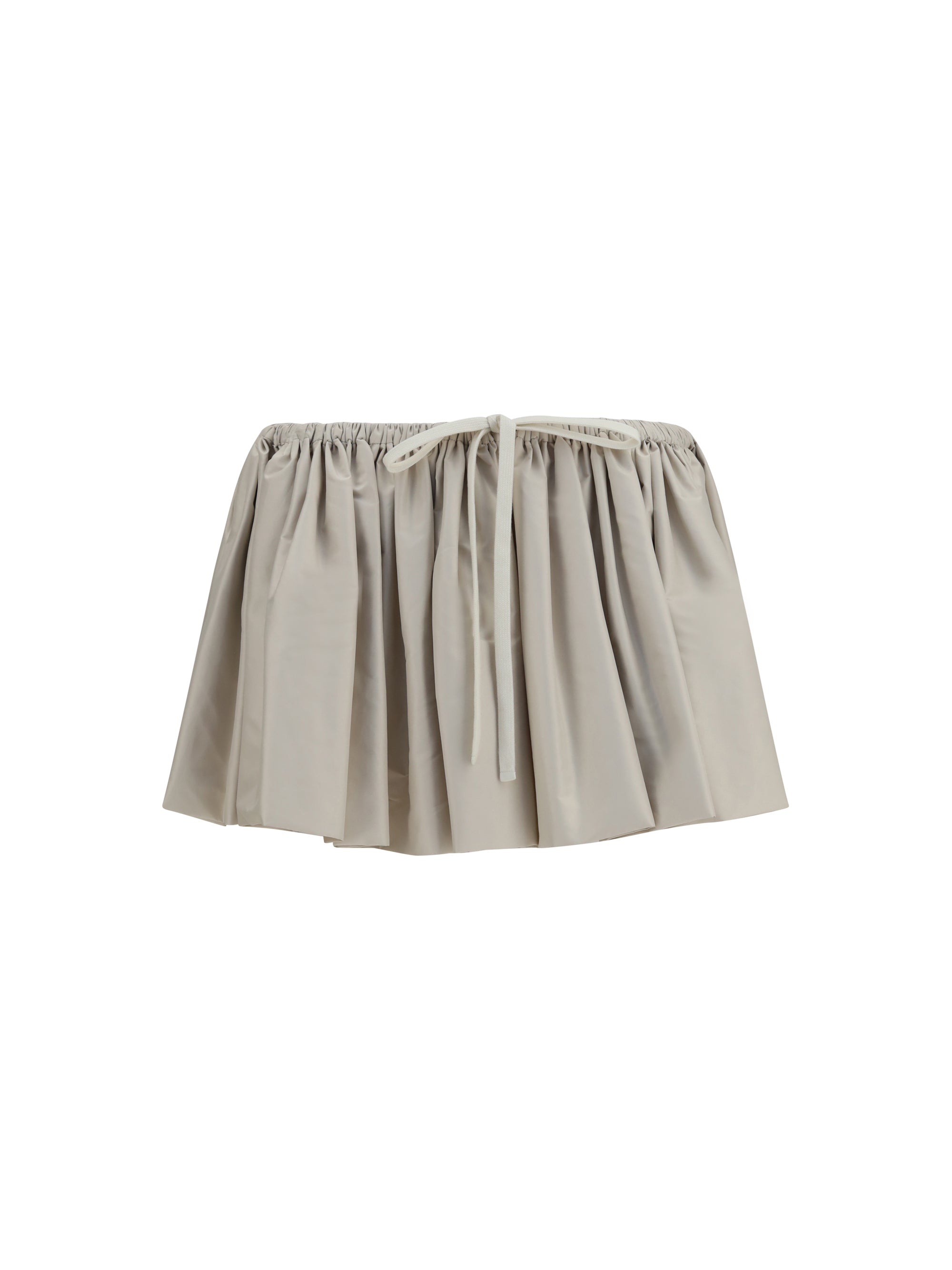 ruffled mini skirt with drawstring