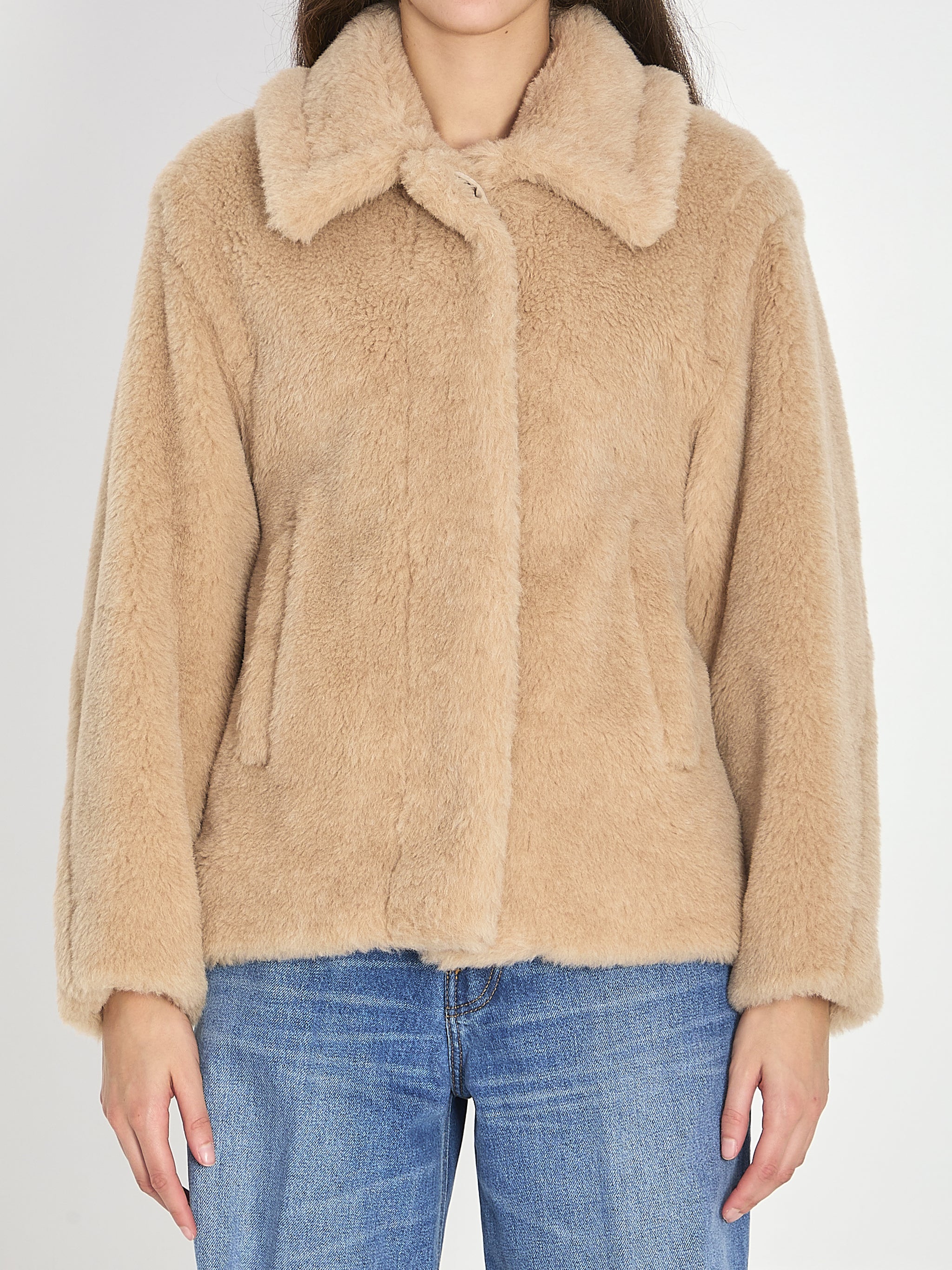 cropped teddy coat