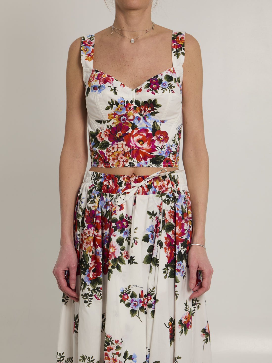 DOLCE&amp;GABBANA 40 bustier top with floral print
