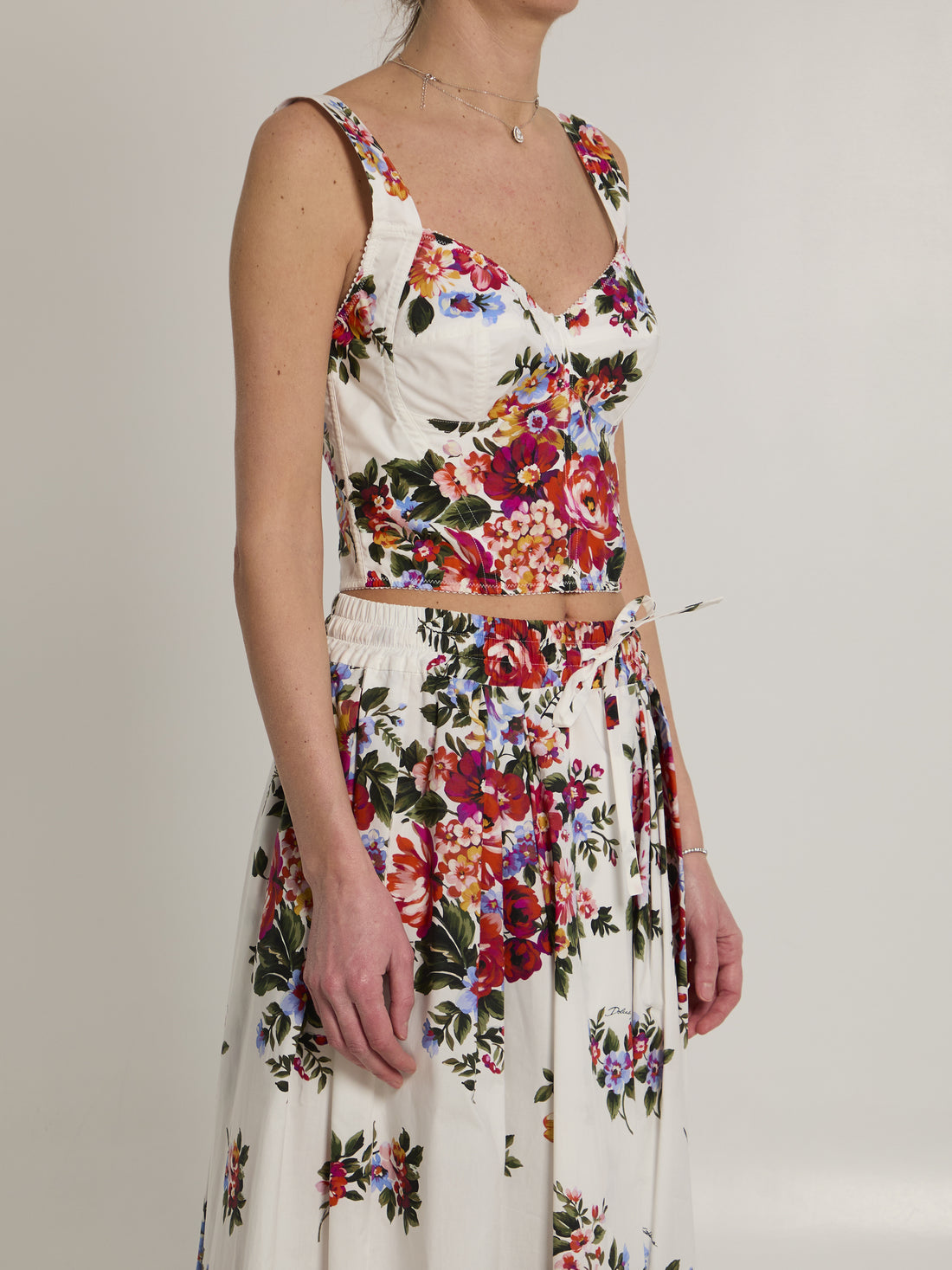 DOLCE&amp;GABBANA 40 bustier top with floral print