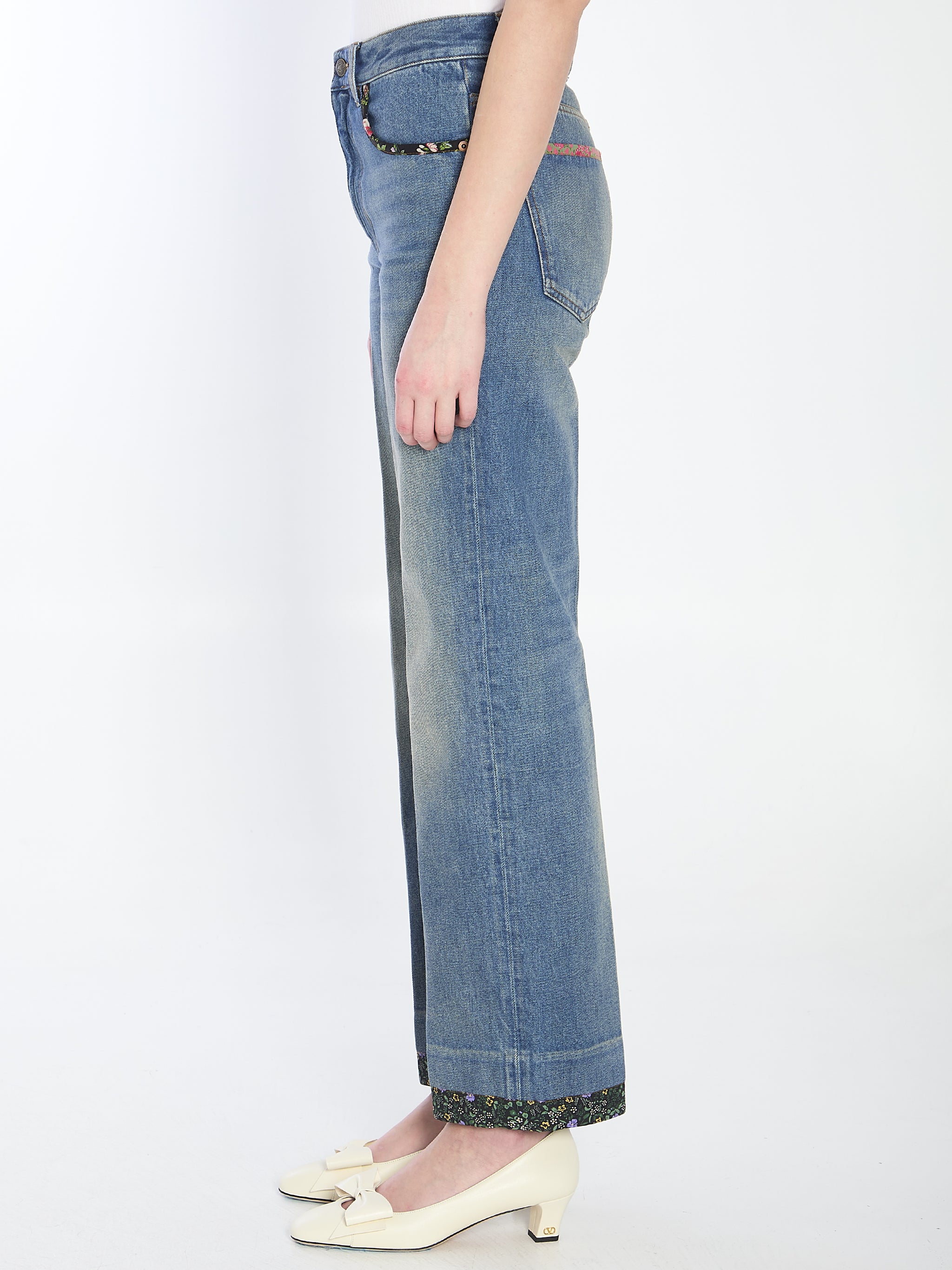 floral print jeans