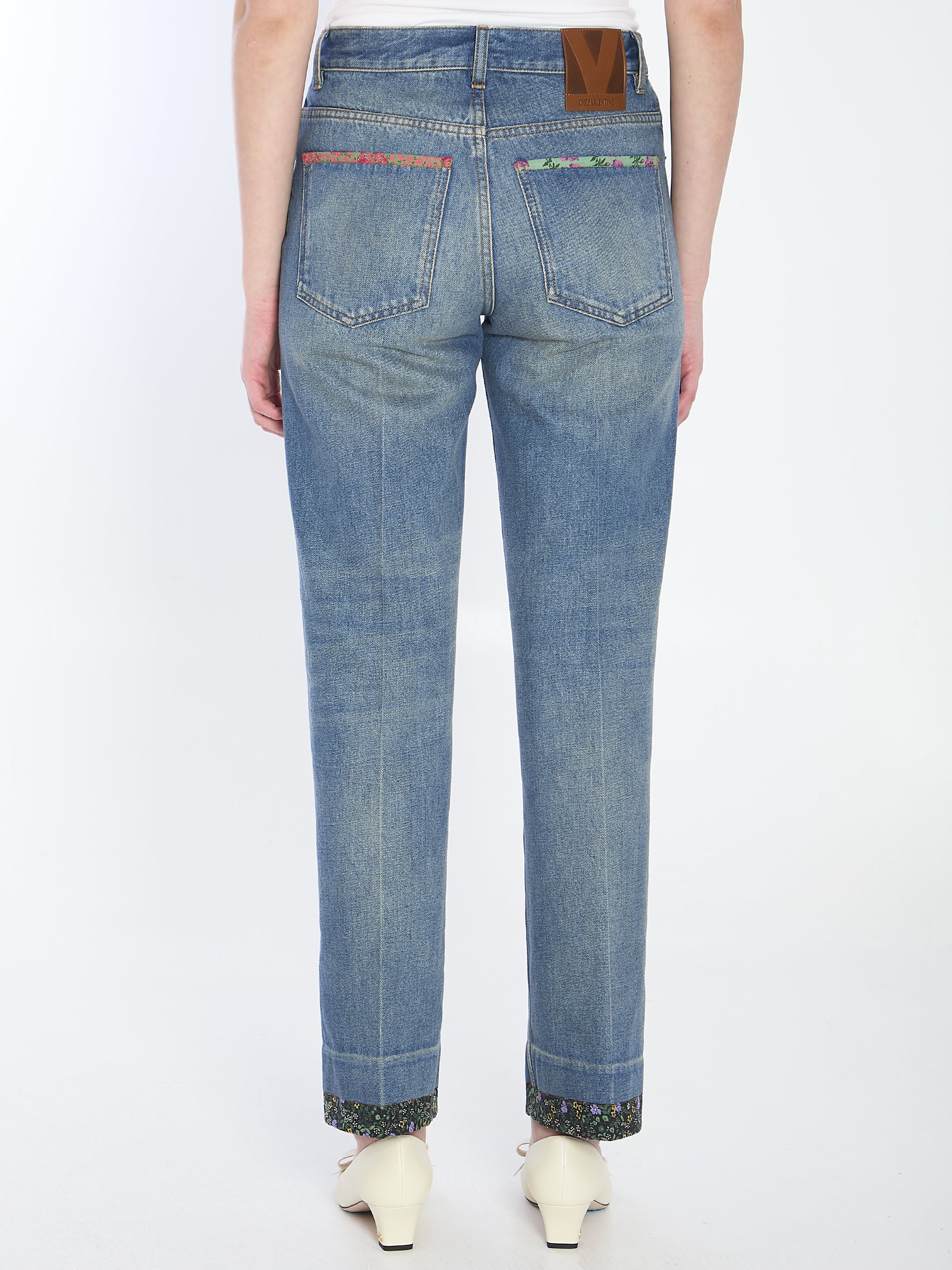 floral print jeans