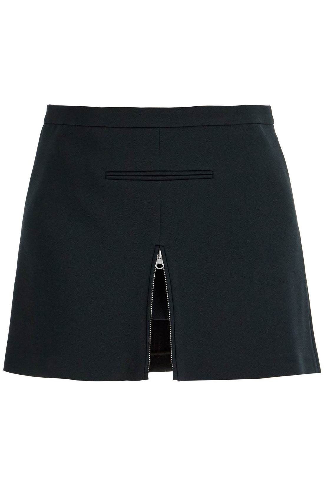 twill mini skirt with zipper