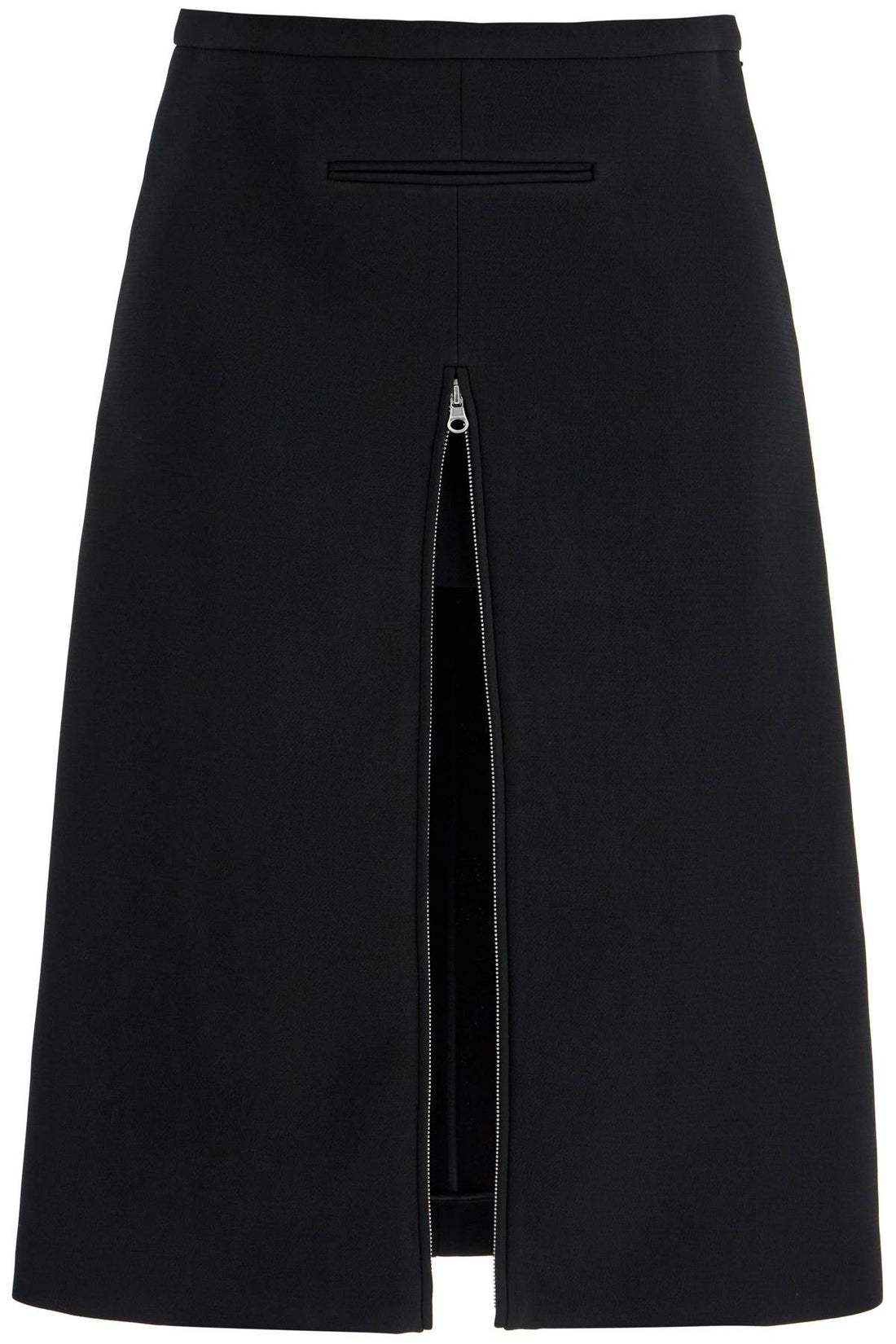 midi twill skirt with zipper