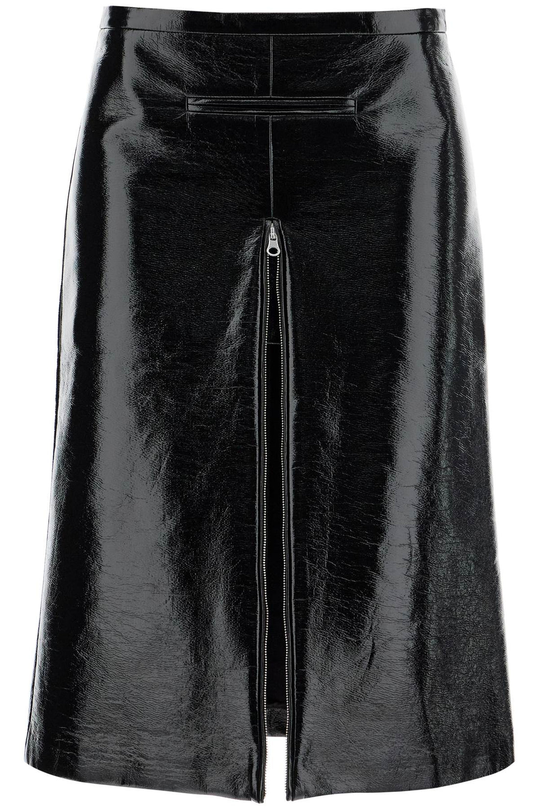 vinyl midi skirt in seven