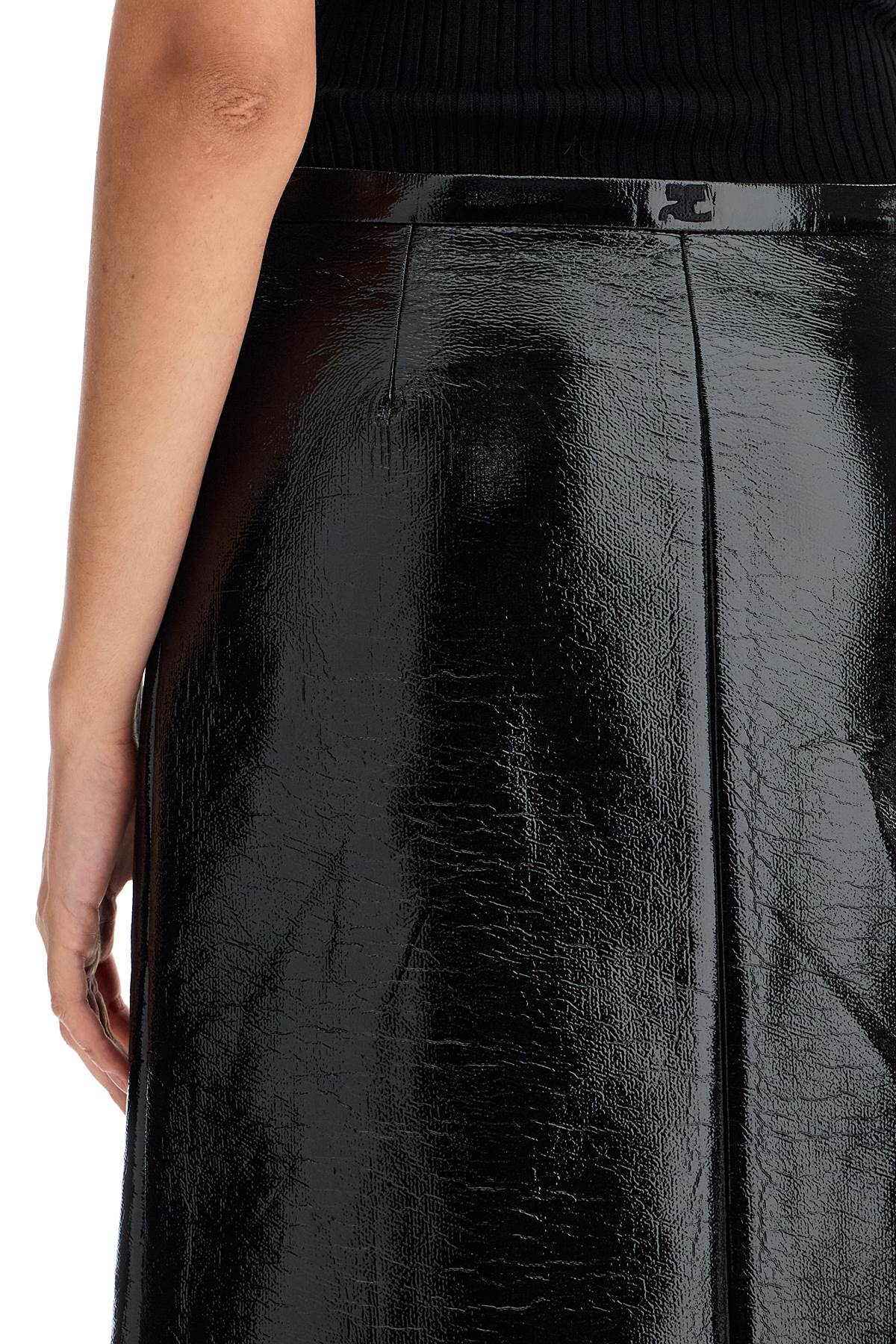 vinyl midi skirt in seven