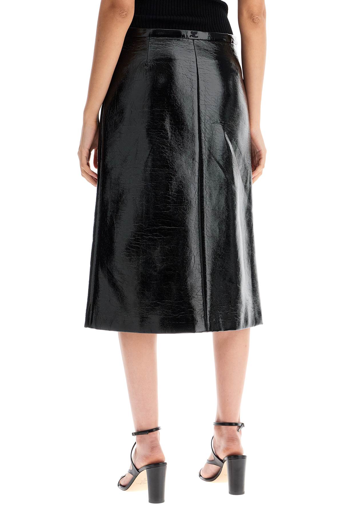 vinyl midi skirt in seven