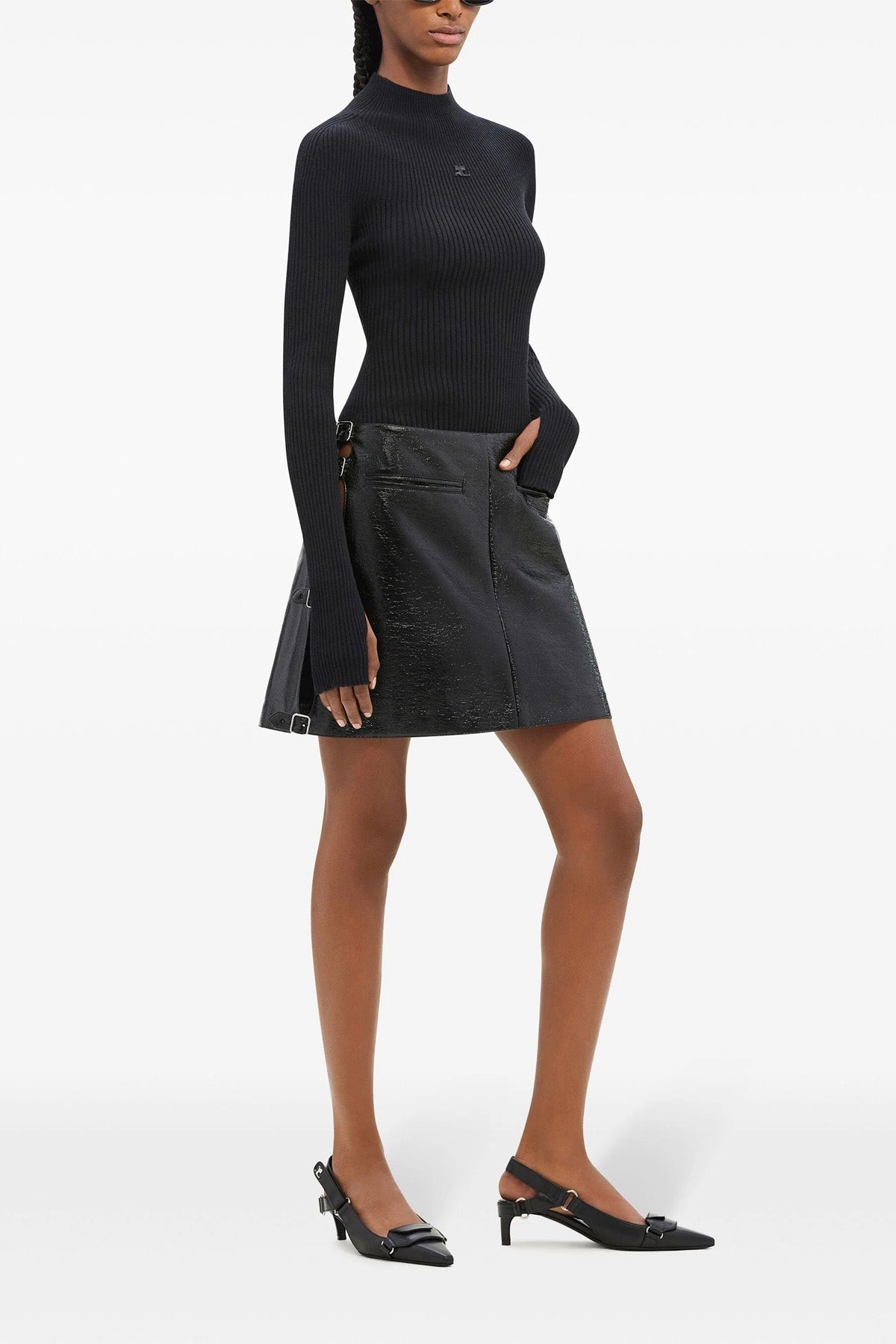 vinyl mini multi sangle vinyl skirt