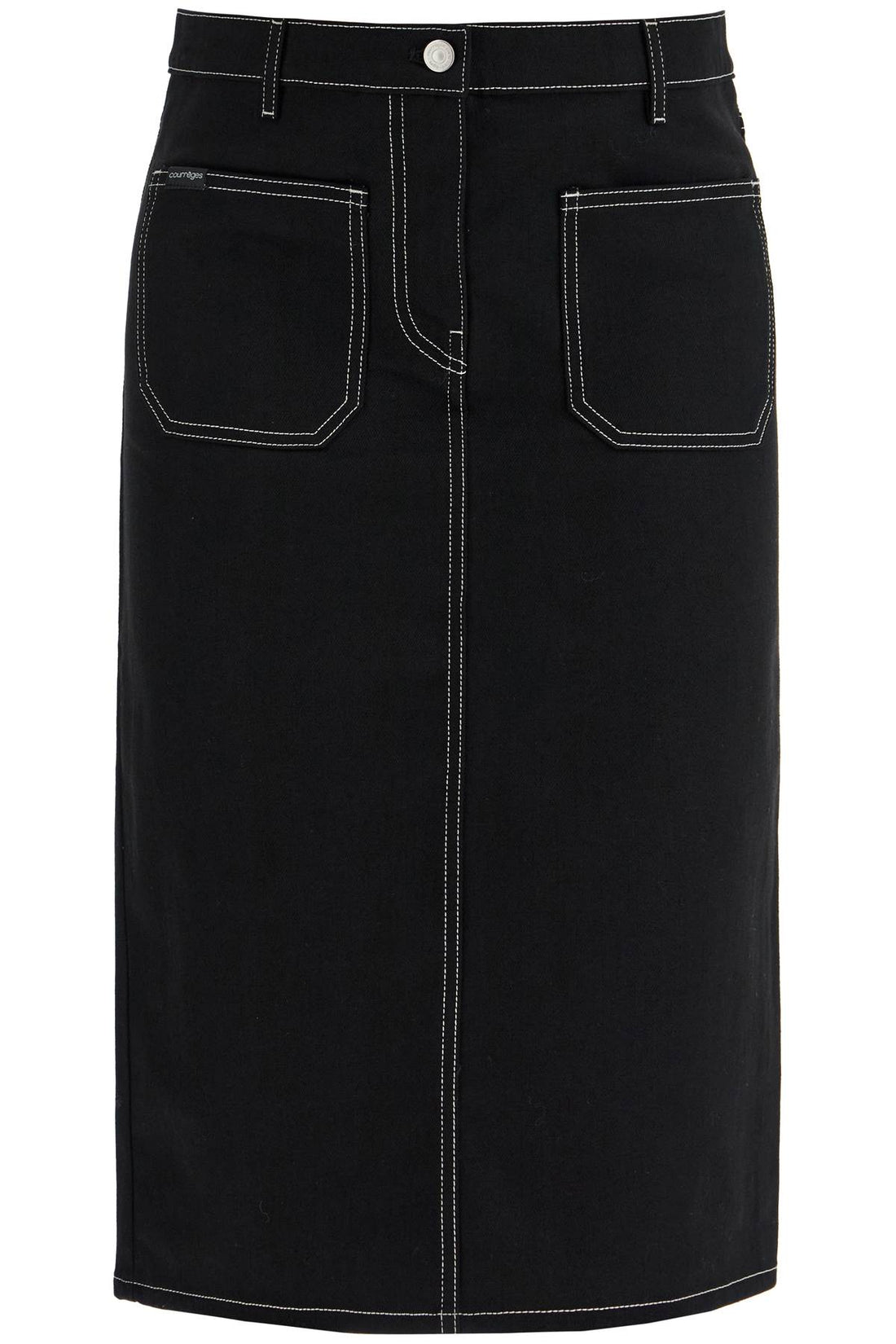 denim midi skirt in seven