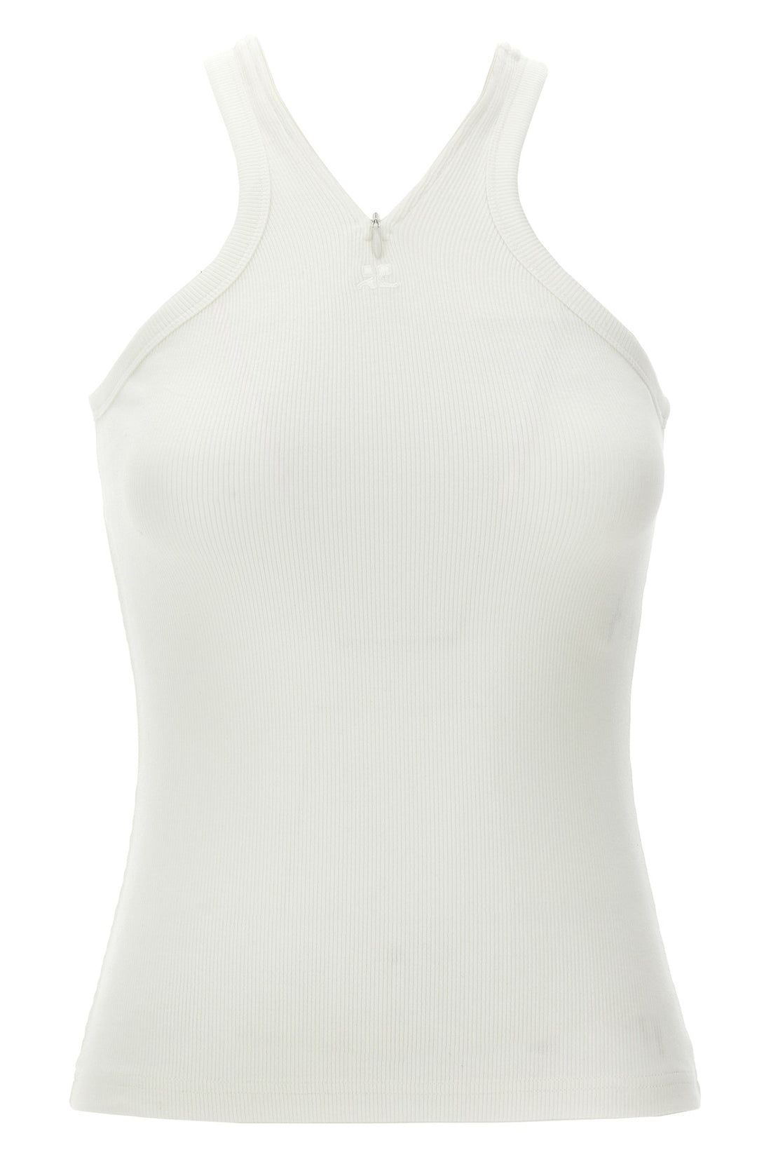 COURRÈGES L criss cross 90s ribbed cotton tank top