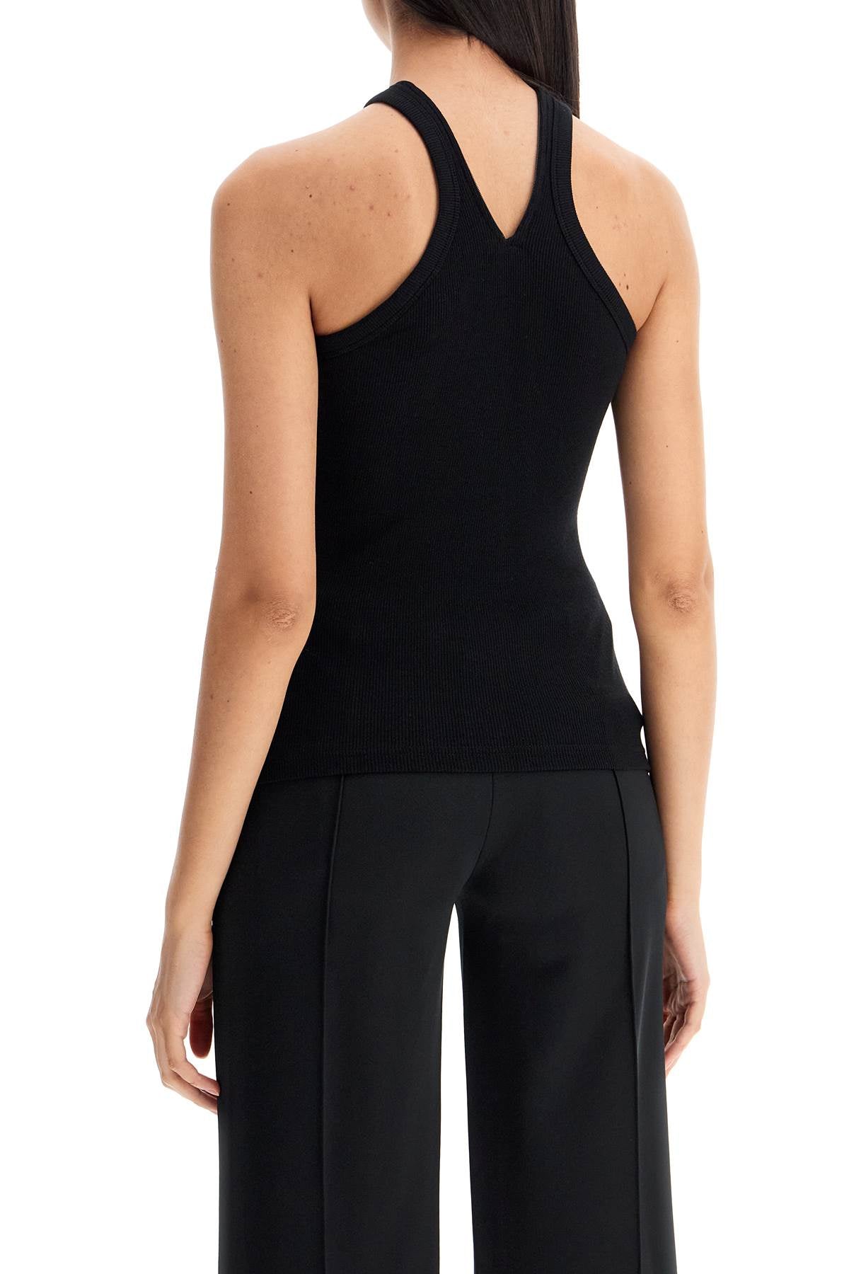 ribbed tank top with zipper on the neckline