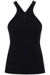 ribbed tank top with zipper on the neckline