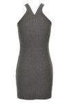 criss cross 90s mini ribbed cotton dress