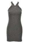 criss cross 90s mini ribbed cotton dress