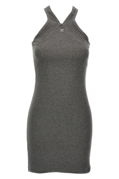 criss cross 90s mini ribbed cotton dress