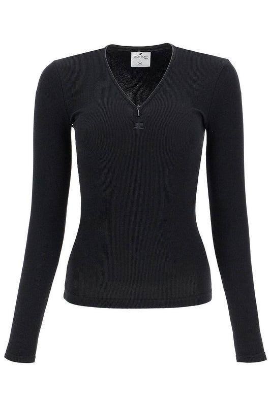 fitted long-sleeve top