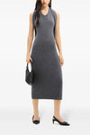 over the shoulder drapè wool dress