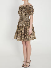 DOLCE&GABBANA 40 short leopard print poplin dress