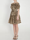 short leopard print poplin dress