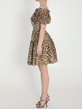DOLCE&GABBANA 40 short leopard print poplin dress