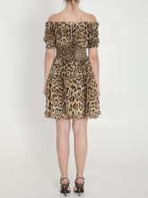 DOLCE&GABBANA 40 short leopard print poplin dress
