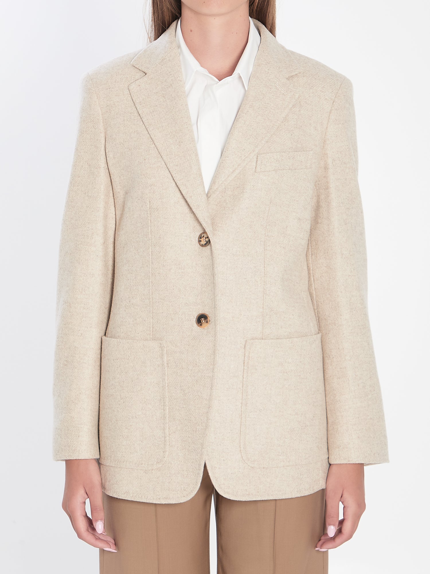 MAX MARA 40 single-breasted blazer in shetland