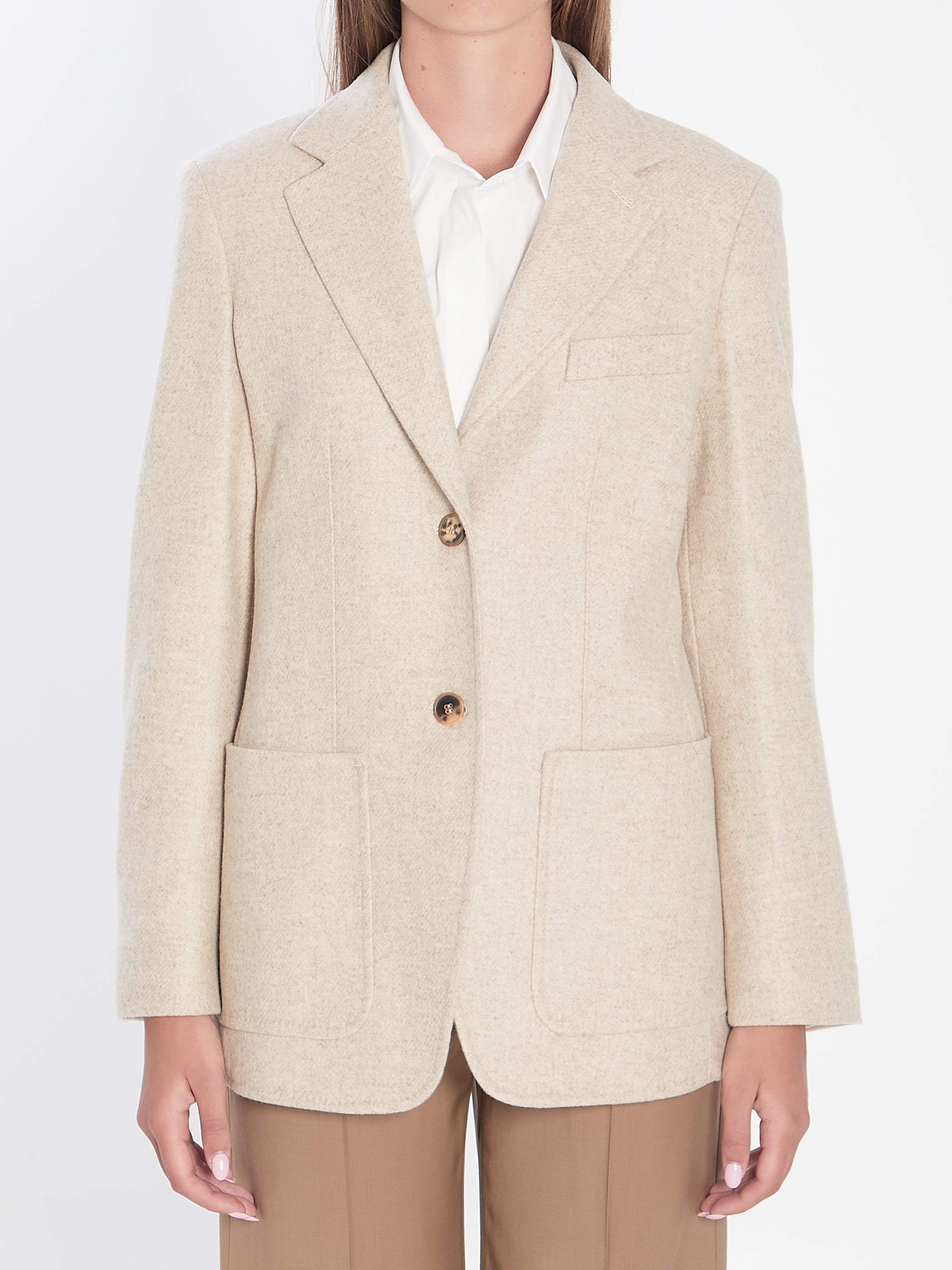 MAX MARA 40 single-breasted blazer in shetland