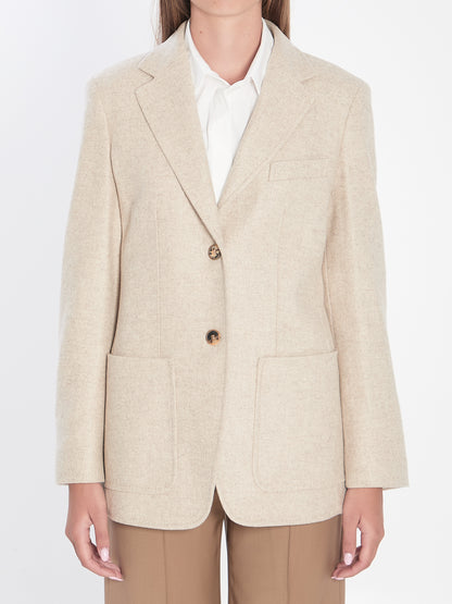 MAX MARA 40 single-breasted blazer in shetland