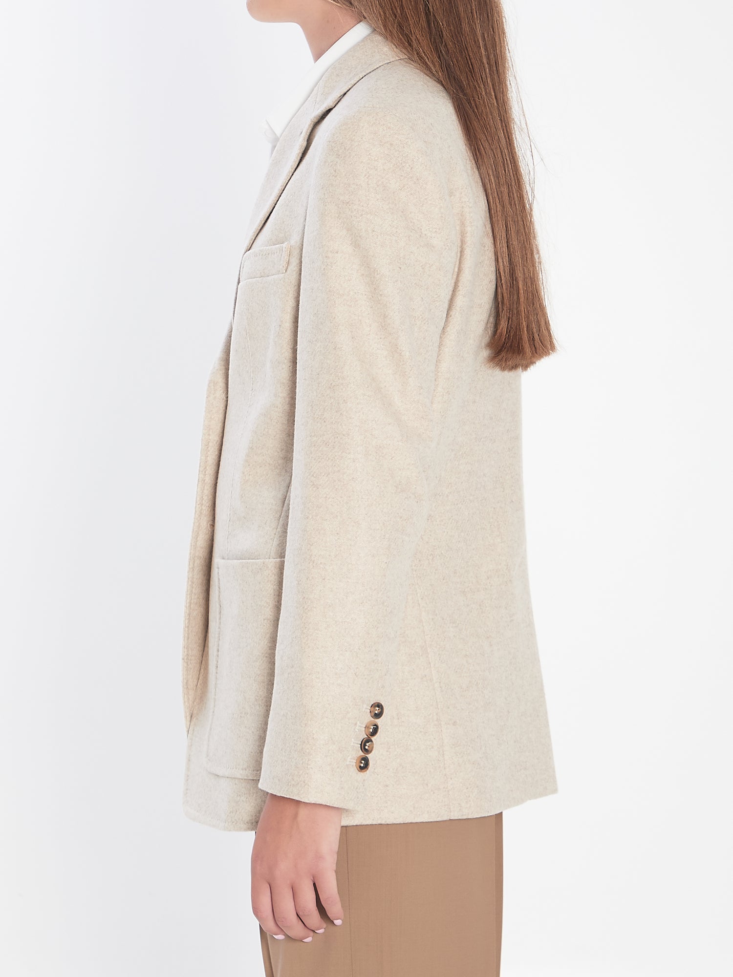 MAX MARA 40 single-breasted blazer in shetland