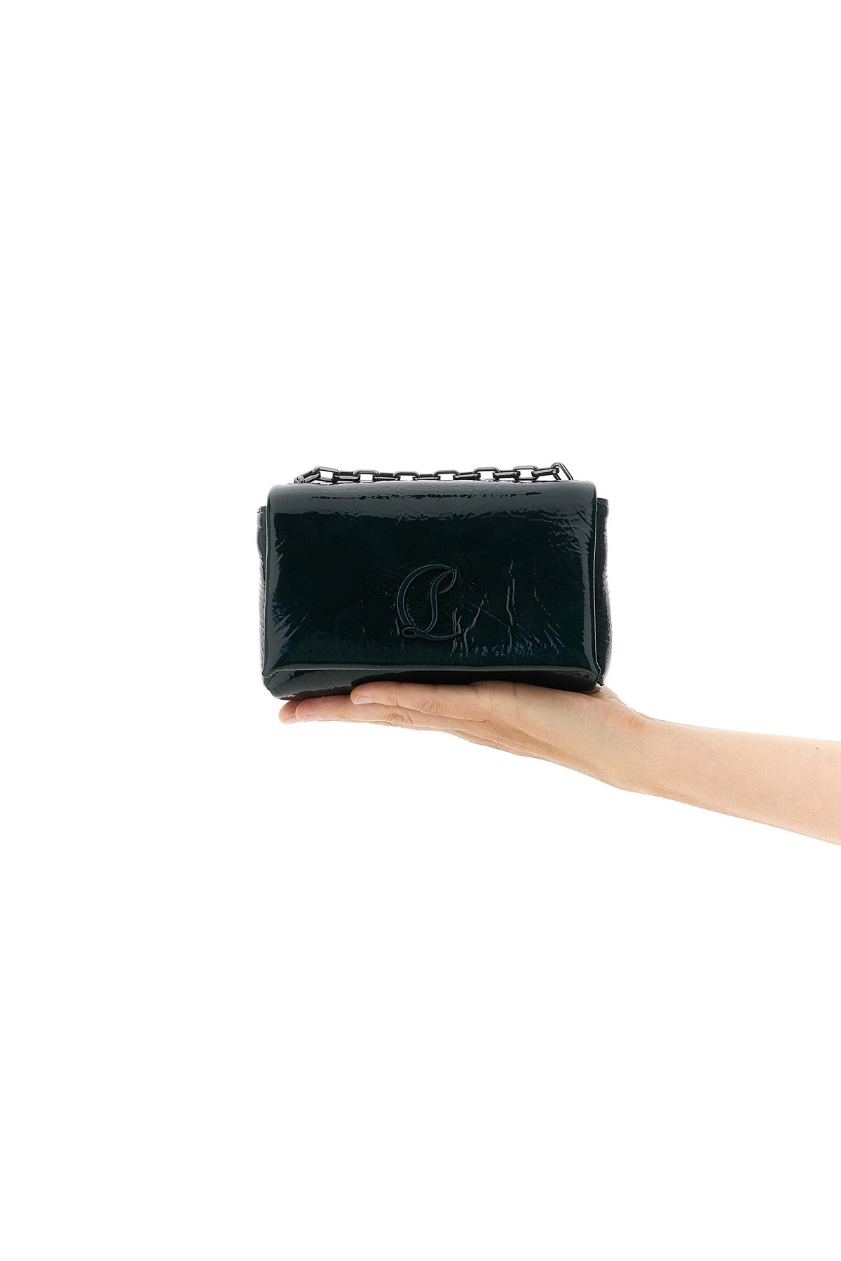 loubi54 crossbody bag in wrinkled-effect vog patent leather