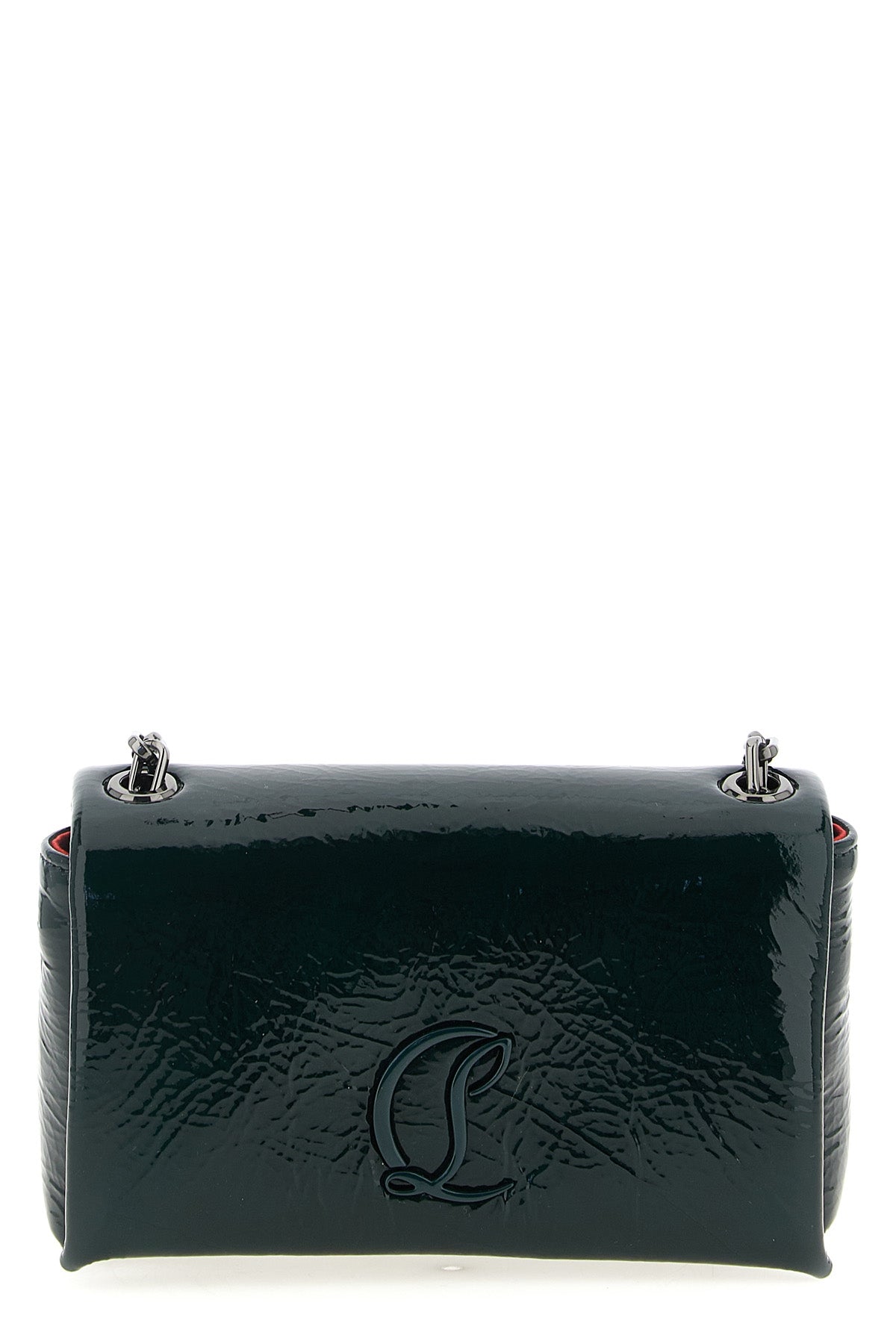 loubi54 crossbody bag in wrinkled-effect vog patent leather
