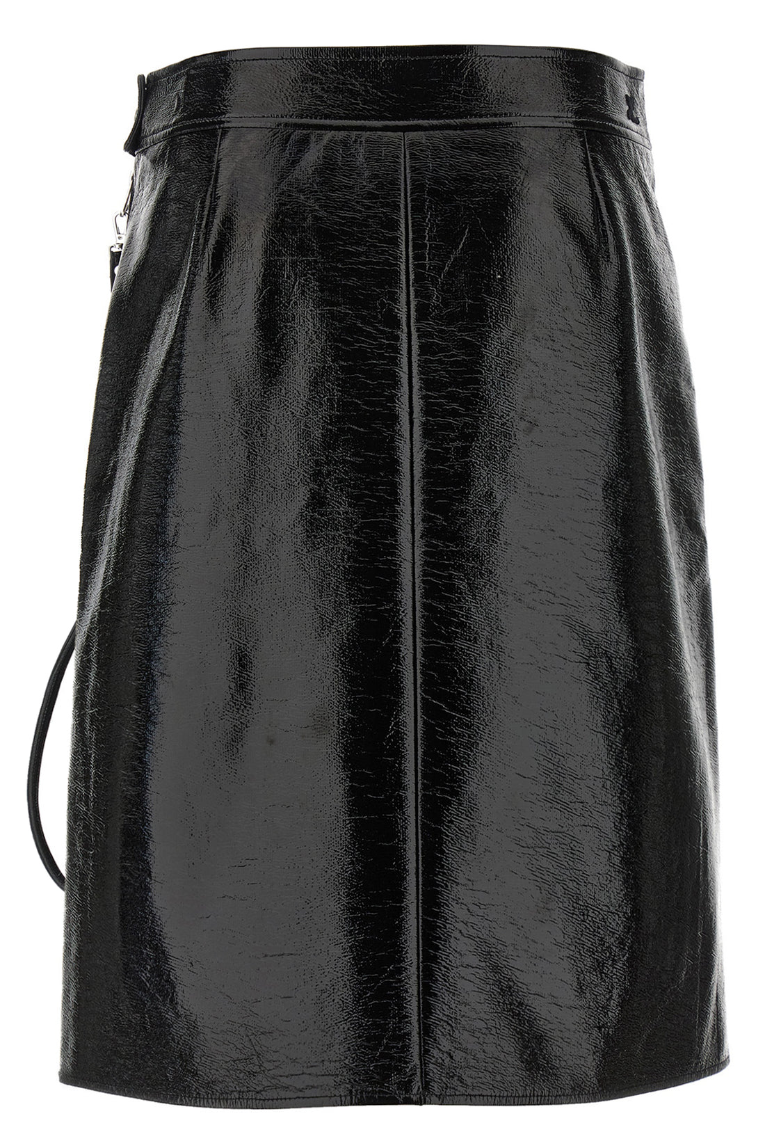 COURRÈGES 34 zipped vinyl vinyl midi skirt