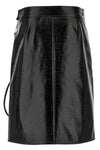 zipped vinyl vinyl midi skirt
