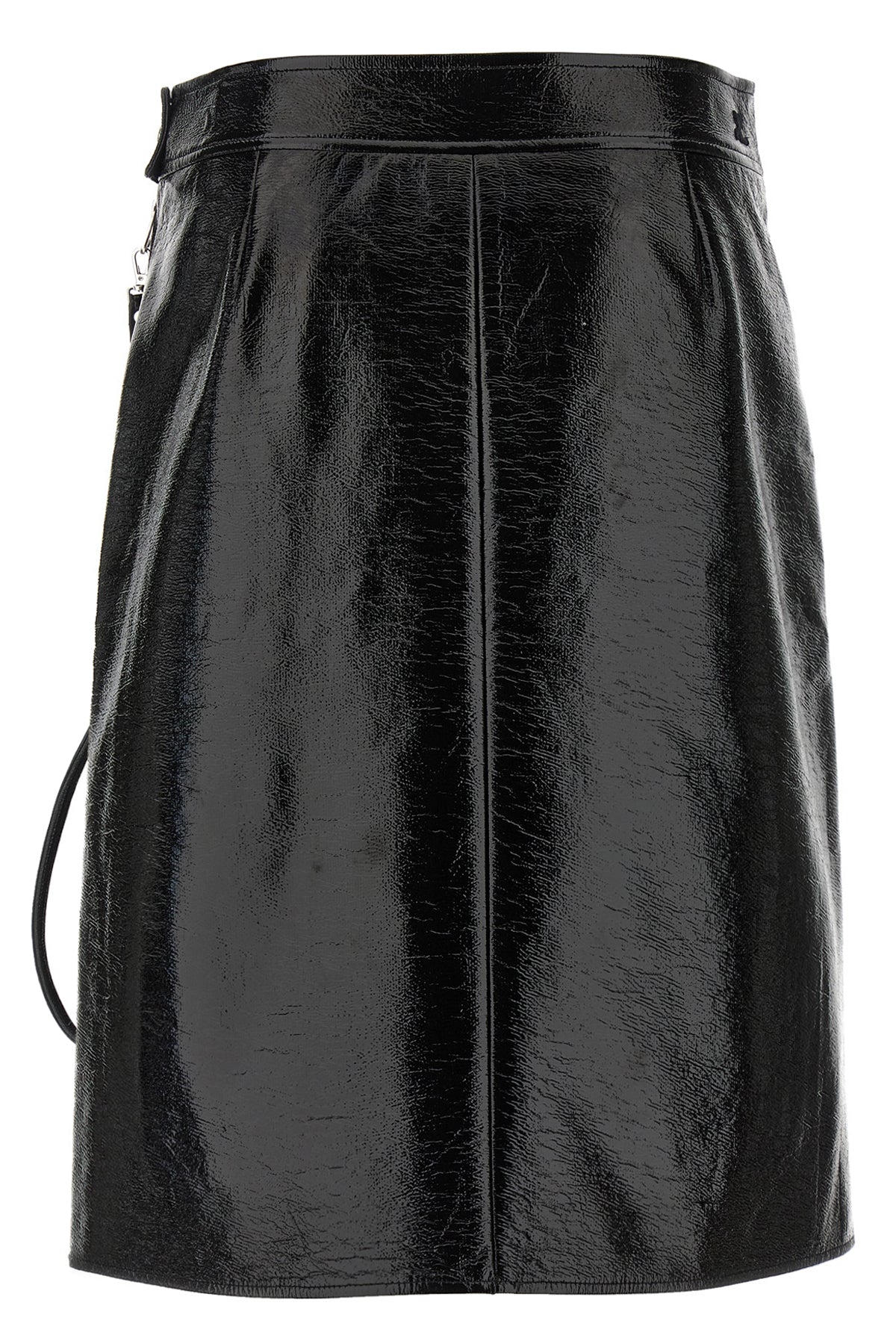 zipped vinyl vinyl midi skirt