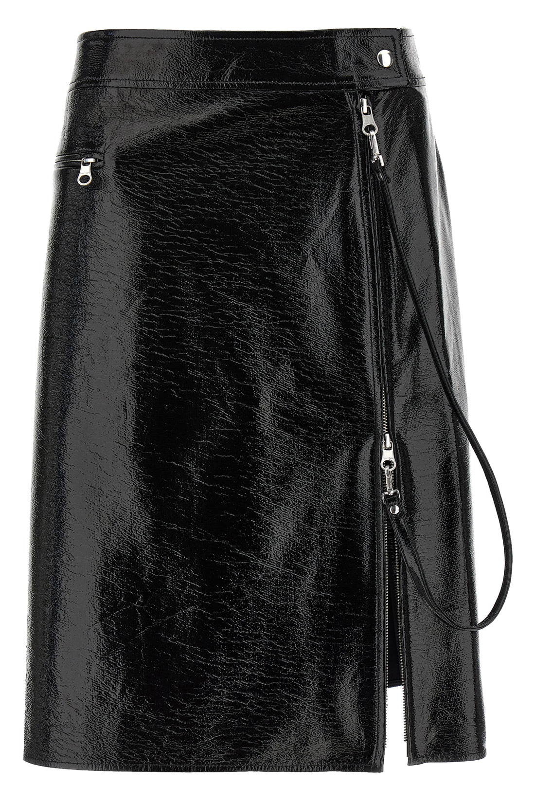 COURRÈGES 34 zipped vinyl vinyl midi skirt