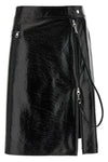 zipped vinyl vinyl midi skirt