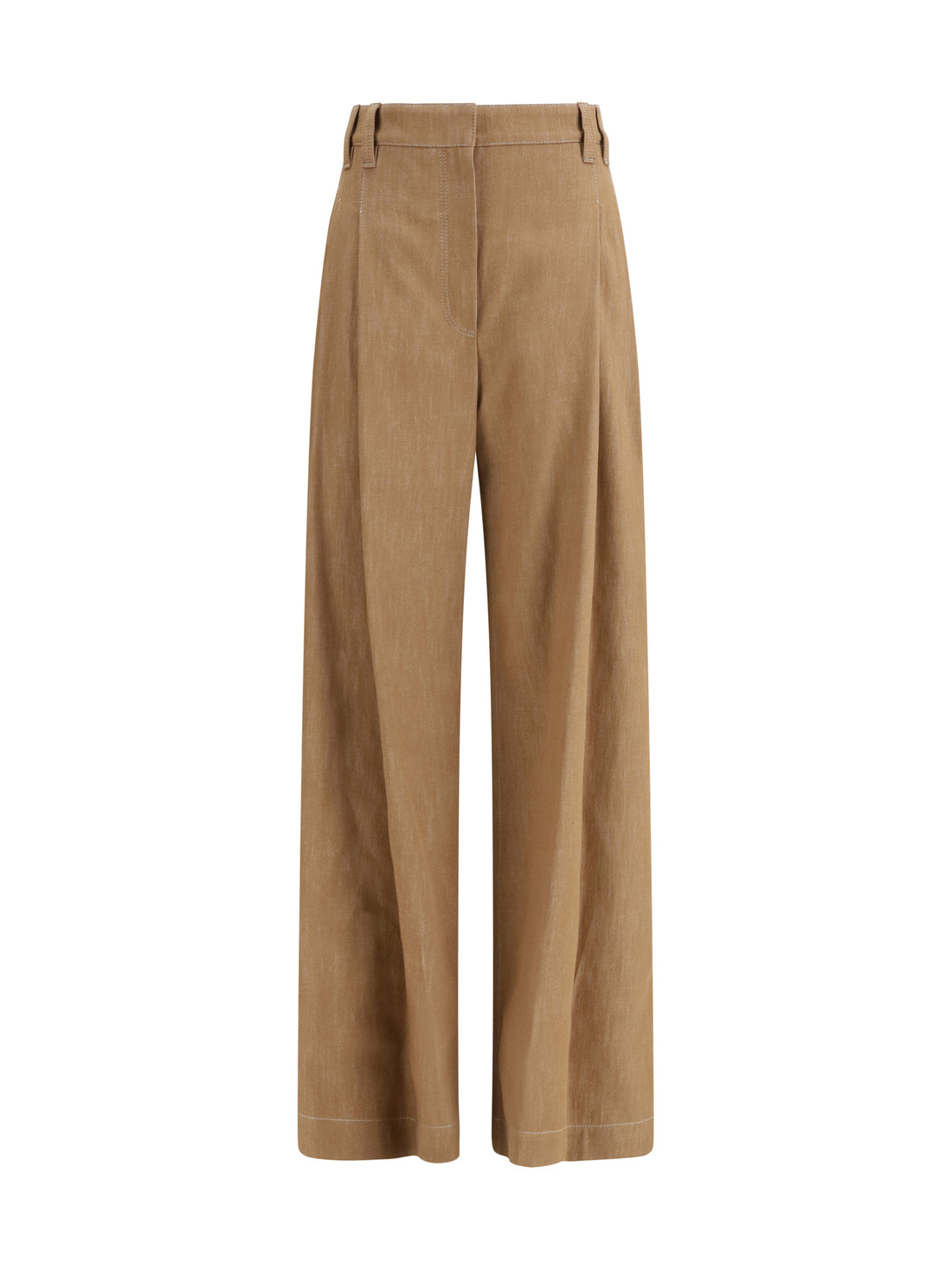 BRUNELLO CUCINELLI 40 denim-effect twill wide pants
