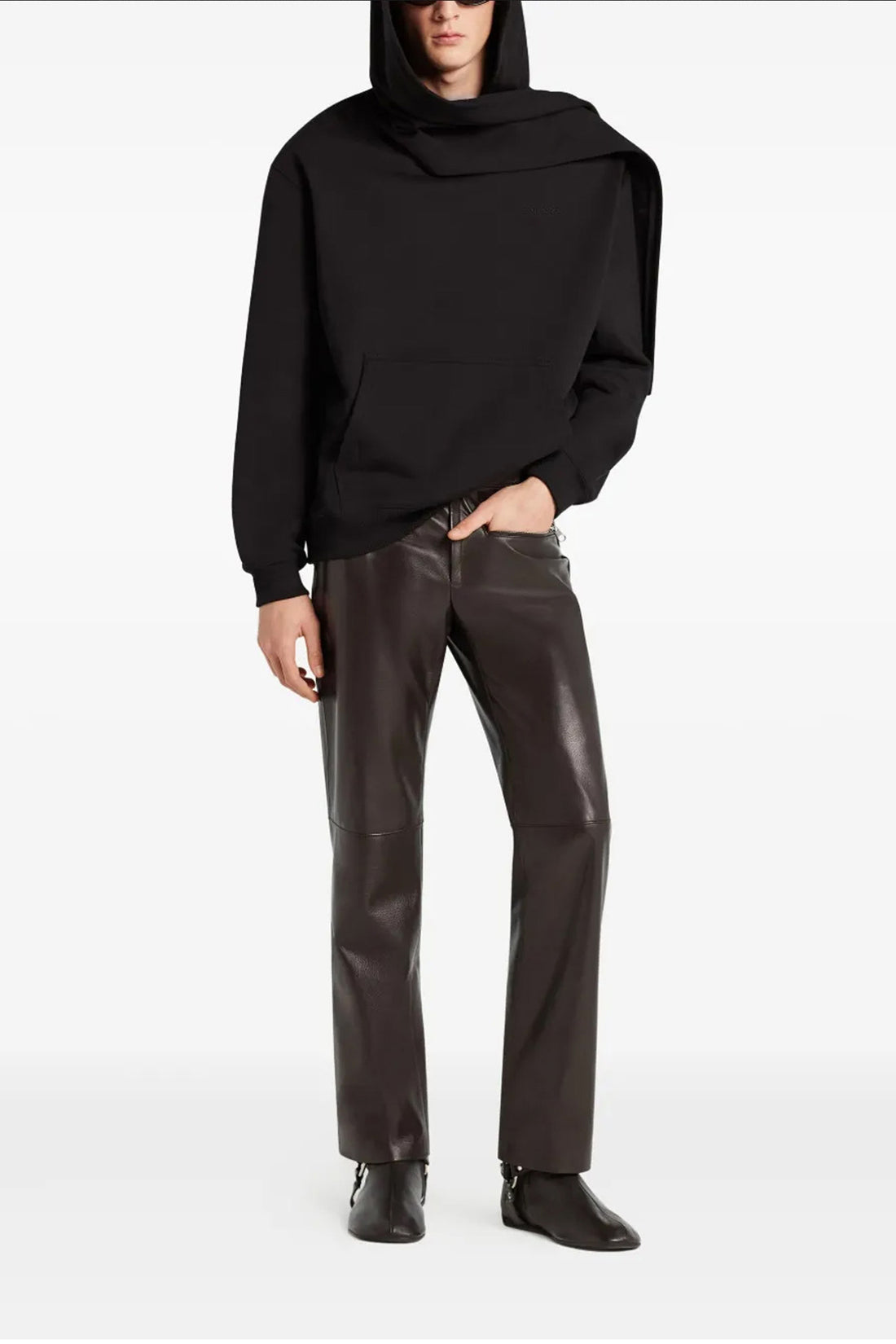 COURRÈGES S hoodie and scarf in brushed cotton
