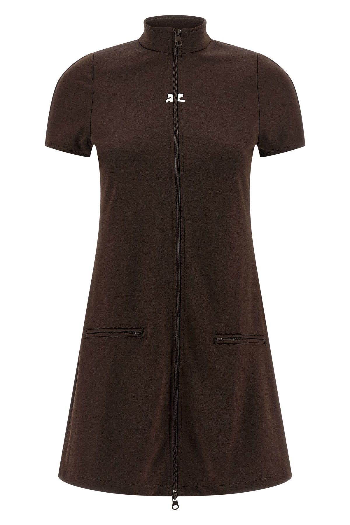interlock tracksuit mini shiny jersey dress