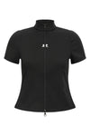 interlock zipped synthetic jersey top