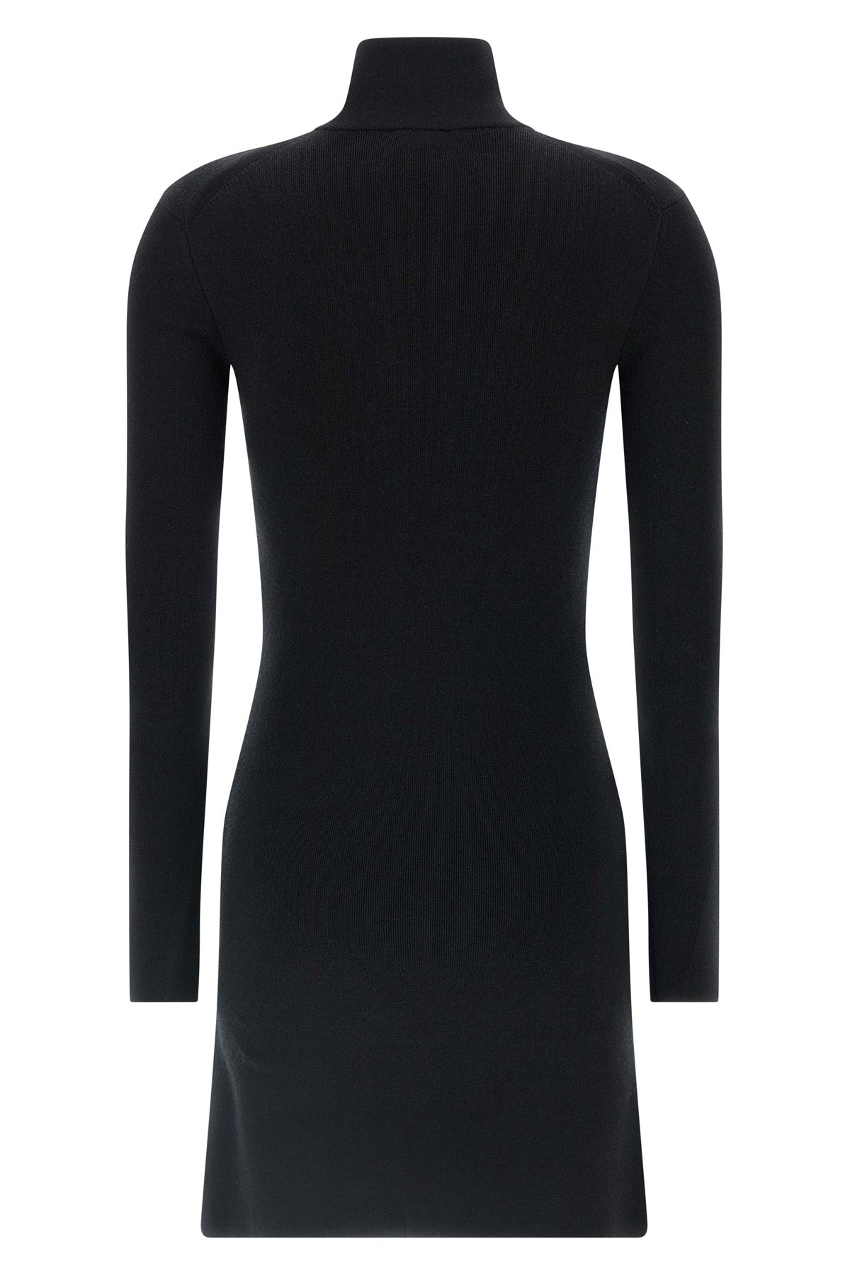 flared polo shirt mini dress in wool knit